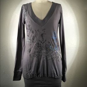 4 Love & Liberty by Johnny Was Swarovski Steel Set Anchorage Tee M NWT